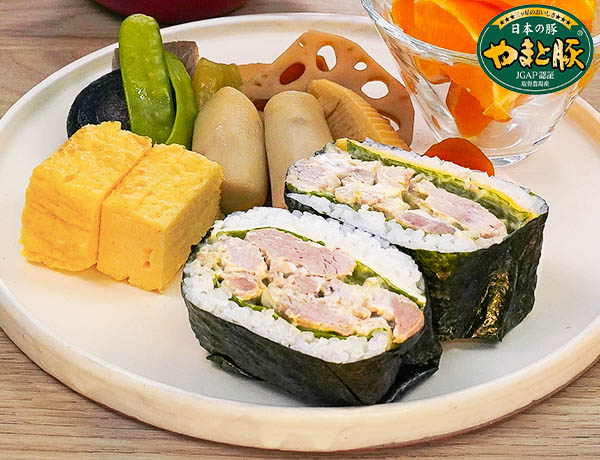 やまと豚プルドポーク わさびマヨおにぎり