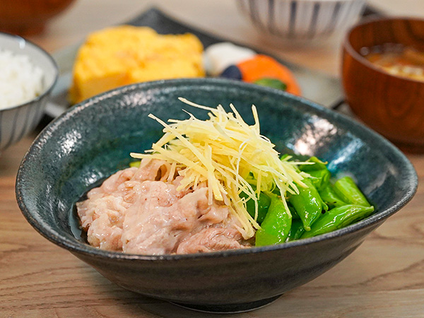 豚肉とスナップえんどうのサッと煮